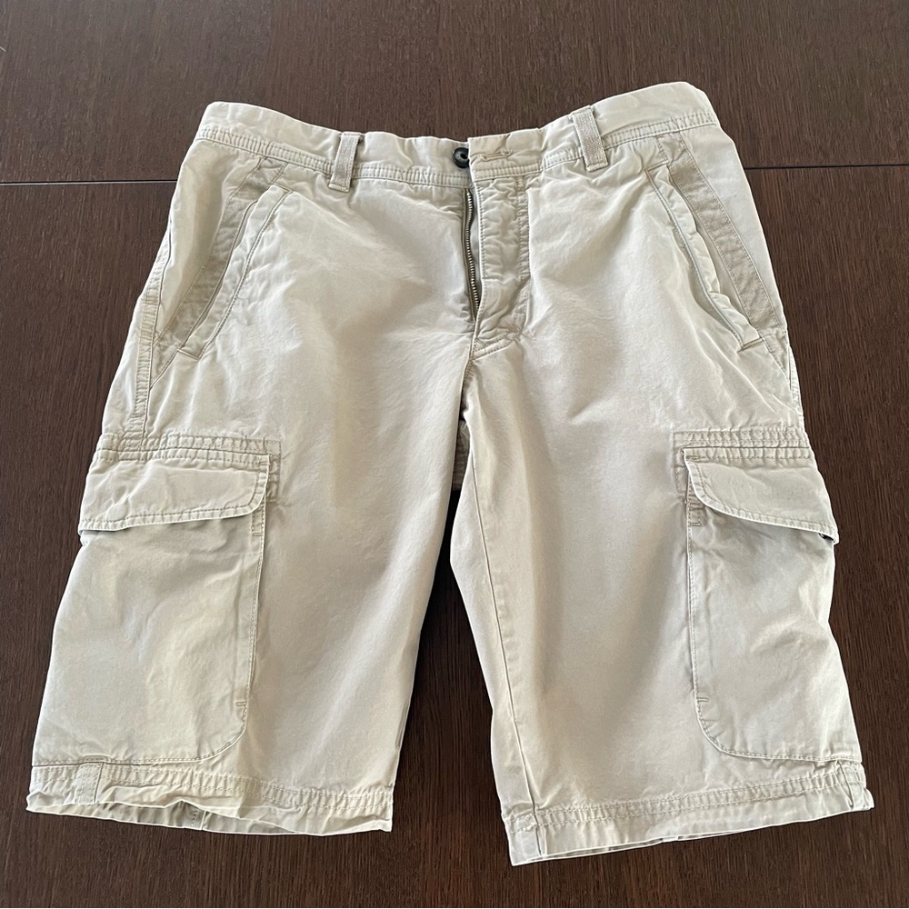 Men's Tan Cargo Shorts by Ermenegildo Zegna